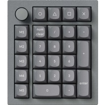 키크론 Q0 Plus Knob Grey Frame RGB 핫스왑 적축 유선 키보드, 한손 키보드, 그레이, Q0L-N1