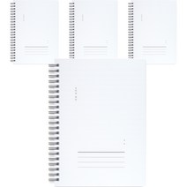 포포팬시 A5 PP 좌철 노트 룰드 8mm, 화이트, 4개
