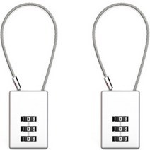 트래블큐브 스퀘어 스테인레스 코팅케이블 3다이얼 자물쇠 그레이, 2개