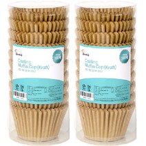 쿠킹플러스 코팅 머핀컵 100p, 크래프트, 2개