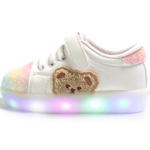 FROMBEBE 여아용 베일리 무지개 리본 LED 운동화