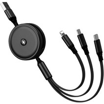 디지지 3in1 스카이릴 멀티 충전 케이블, 블랙, 1개, 120cm