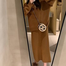 페이퍼먼츠 모던 니트 스커트 후드 집업 투피스 세트 06792