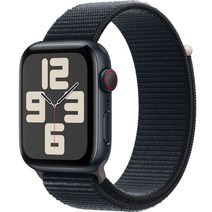 Apple 2023 애플워치 SE 2세대 알루미늄 케이스, 44mm, Cellular, 미드나이트 / 미드나이트 스포츠 루프, Regular