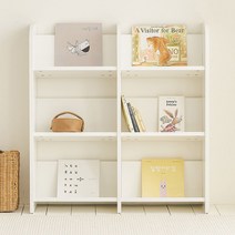 아이엔지홈 아동용 토리 마이북 더블 오픈책장 3단, 화이트