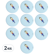 달모아 캐릭터 휴대용 미니 원형 손거울 10종, C, 랜덤발송(테두리), 2세트