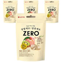 롯데제과 제로 후르츠 젤리 츄잉젤리, 4개, 52g