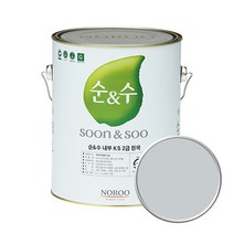 노루페인트 순앤수 KS 2급 벽지 벽면용 수성페인트 4L, 고스트그레이 NR7104, 1개