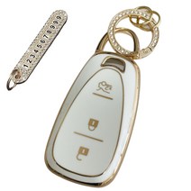 루루형제 스마트 자동차 키케이스 4버튼 + 번호키링 + 가죽리본키링 세트 쉐보레 더뉴스파크/올뉴크루즈/더뉴 말리부/트레일블레이저/라세티, AC-03, 크림화이트