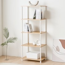 조립식 스마트 전자렌지수납장 선반 렌지대 밥솥다이 진열장 5단, 오크 화이트