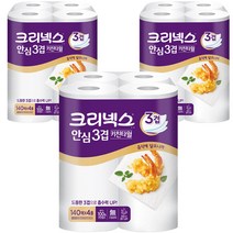 크리넥스 프리미엄 안심 3겹 천연펄프 키친타올 140매, 4롤, 3팩