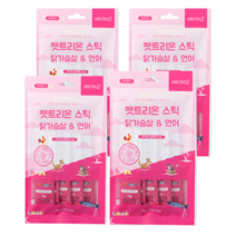 펫트리온 스틱 강아지 고양이 간식 4p, 닭가슴살 + 연어 혼합맛, 50g, 4개