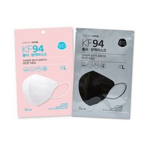 폴리에코 새부리형마스크 대형 KF94 화이트50+블랙50, 1개입, 100매, 화이트 + 블랙