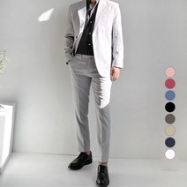 머시따 남성용 트렌디 투버튼 사계절 정장세트