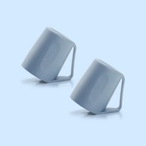 더자카 파스텔 사선 양치컵, 블루, 2개입