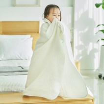 이몽 뱀부리플 3중직 신생아 아기 블랭킷, 화이트