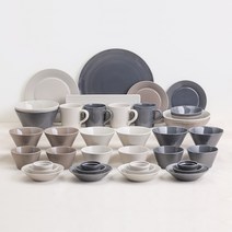 로얄베일 라이닝 6인 한식기세트 37p, 모던컬러, 12종