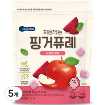 베베쿡 유아용 처음먹는 핑거퓨레 사과와 비트, 16g, 5개