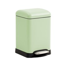 하우스레시피 밀리 무소음 페달 정사각 휴지통 6L, 민트, 1개