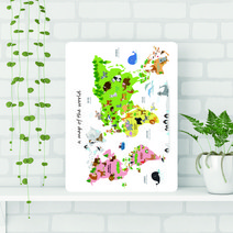 가온 접이식 액자 테이블 특대 80cm x 60cm, 세계지도