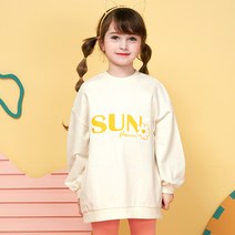 월튼키즈 여아용 플라워 러브 롱티셔츠