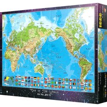 비엔 세계 지도 한글판 직소퍼즐, 1000피스, 혼합 색상