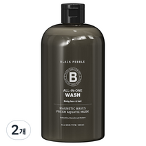 블랙페블 남자 올인원 퍼퓸 바디워시 마그네틱 웨이브, 500ml, 2개