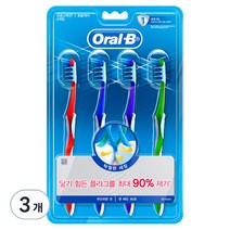 오랄비 크로스액션 토탈케어 칫솔, 4개입, 3개