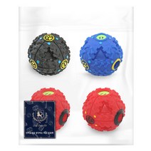 딩동펫 반려동물 타이어 간식볼 4p 세트 S 7.5cm, 블랙, 레드, 블루, 1세트