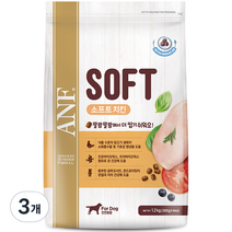 ANF 강아지 전연령용 소프트 사료, 치킨, 1.2kg, 3개