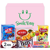 간식팩토리 핑크 스마일 간식 과자선물세트, 과자 8종, 2세트
