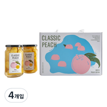 클래식농원 복숭아 병조림, 490g, 4개입