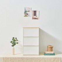 씨밀렉스 래폴드 모듈서랍장 400 레귤러 3단 L, 무디파스텔 화이트, 1개