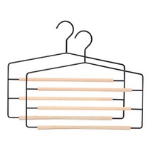 진영컴퍼니 나무 옷걸이 바지걸이 3단, 검정, 2개