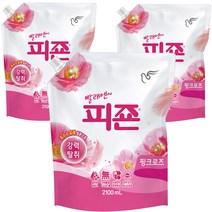 피죤 핑크로즈 섬유유연제 리필, 2.1L, 3개