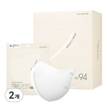 참존 톤업핏 블랙라벨 라이트 황사용마스크 중형 KF94, 25개입, 2개, 오픈 화이트