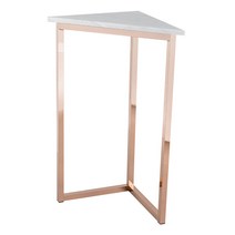 뷰티풀스페이스 대리석 코너 콘솔 CS-33 400 x 400 x 800 mm, 로즈골드프레임 비앙코카라라