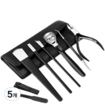 PLAKA 페디큐어 나이프 8종 세트, 블랙, 5개