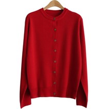 제니트 여성용 소프트 라운드넥 미소 가디건