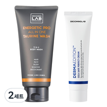 그루밍랩 남성 군입대 준비물 올인원 타우린 바디워시 300ml + 시카크림 100ml, 2세트