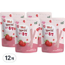프로엠 유아용 까까 칼슘에 진심 딸기 롱뻥 과자 30g, 딸기맛, 12개