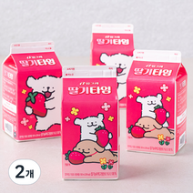 빙그레 딸기타임 우유, 2L, 2개