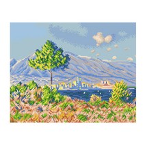 디클레어 액자 캔버스형 보석십자수 DIY 키트 40 x 50 cm, 모네 노트르담의 고원, 1세트