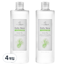 비타할로 데일리 뉴 제주 그린티 클렌징워터, 500ml, 4개입