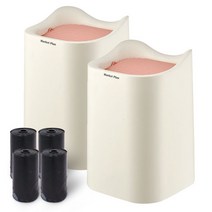 마켓플랜 미니 탁상용 쓰레기통 2p + 봉투 30매 세트, 화이트, 1세트