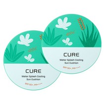 김정문알로에 큐어 워터스플래쉬 쿨링 선쿠션 SPF50+ PA++++ 25g x 2p + 체험키트, 1세트