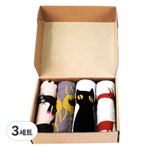 퓨어썬데이 북유럽풍 일러스트 주방타올 선물세트, TYPE C, 3세트