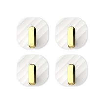 이쁜야시 세련된 마스크걸이 접착식 다용도 무타공 벽걸이 후크, 화이트, 4개