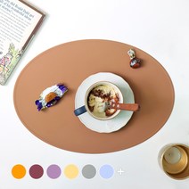 에이드엘 슬림 오발 실리콘 테이블매트 2p, 카라멜, 383 x 269mm