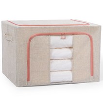 힐로 린넨 프리미엄 다용도 리빙박스 66L, 베이지, 1개